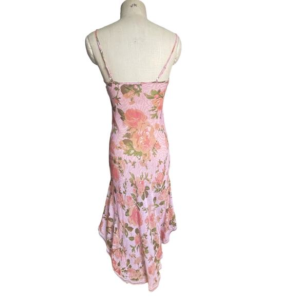 Betsey Johnson x Urban Outfitters Tori 90s Floral Pink Midi Dress Size Small - Picture 5 of 9